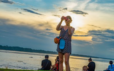 Sunset on the Amazon River: Tabatinga, Brazil; Mirador Komara