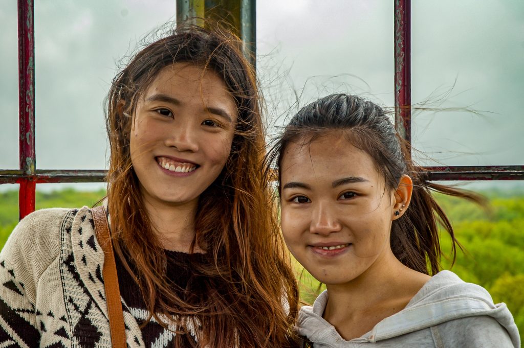 Mengwei and Jingy, Hickory Ridge Lookout Tower, Hoosier National Forest